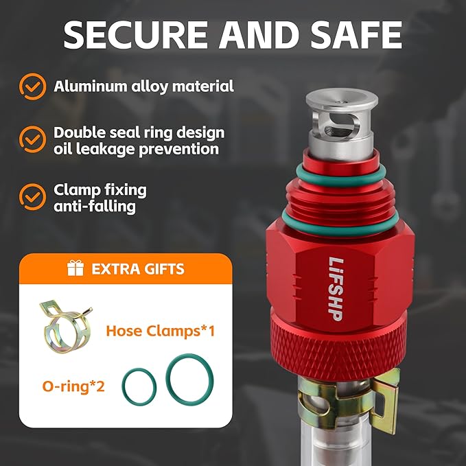 Oil Filter Drain Tool,Aluminum Alloy Upgraded Large Hole and Thickened Tube for Toyota, Lexus, Scion 2.0L - 5.7L Vehicles with Cartridge Style Filter System Oil Change Kit-Red