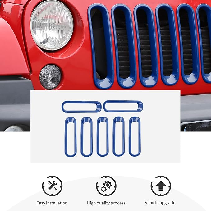 JK Grill Inserts Front Grille Mesh no Mesh Cover Guard for Jeep Wrangler JK 2007-2017 Clip-on Grille Accessories