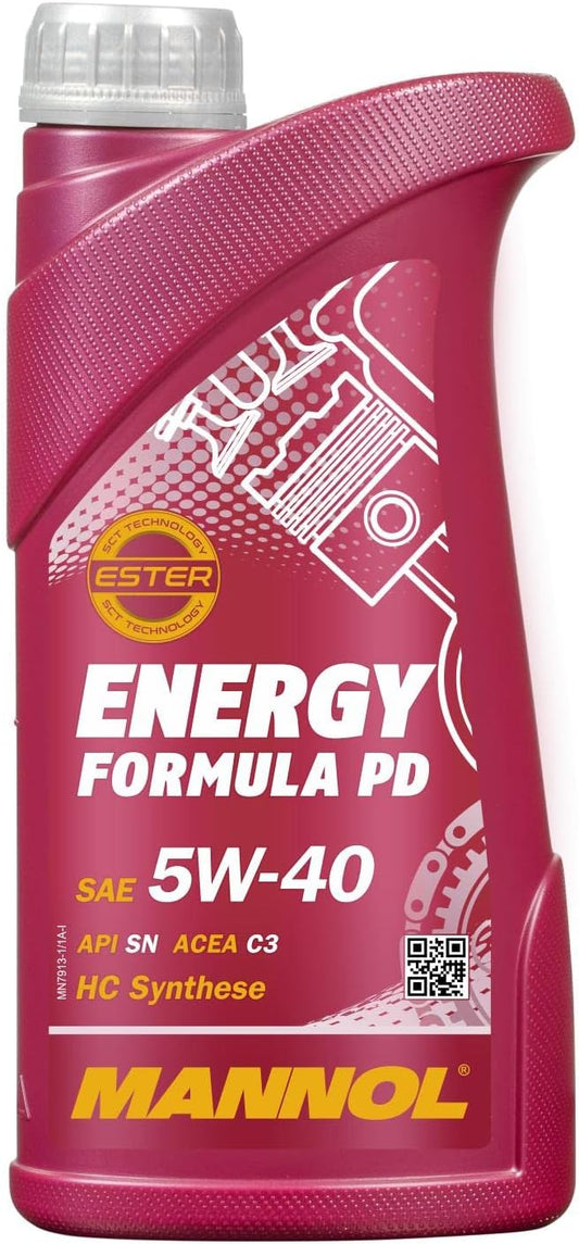 Energy Formula PD 5W-40 Engine Oil, by MANNOL - 7913 Fully Synthetic Motor Oil for Diesel and Gasoline Engines, Car Oil, 1L