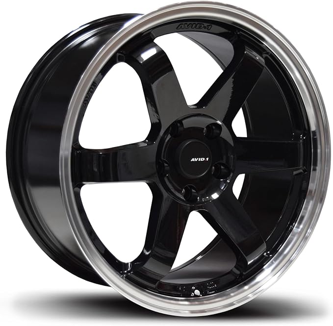 AVID.1 AV-06 Black Polished 18x9.5 Custom Wheel – Fits 5x4.5 Bolt Pattern with +38 Offset – Lightweight Performance Alloy Wheel – Aggressive Street Style & Track-Ready Car Accessories