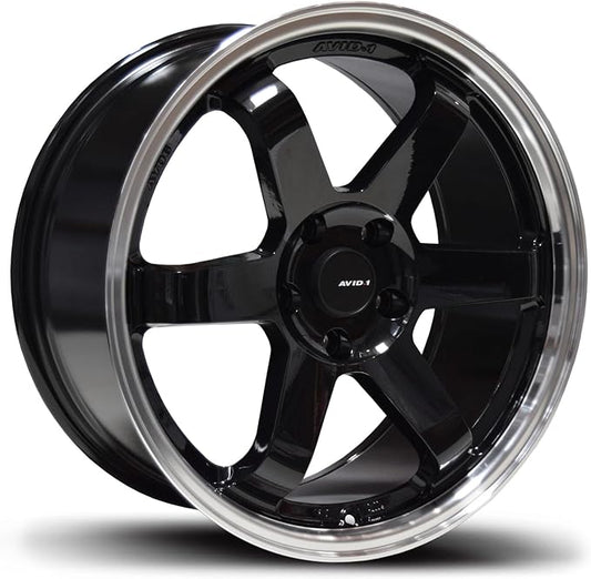 AVID.1 AV-06 Black Polished 18x8.5 Custom Wheel – Fits 5x4.5 Bolt Pattern with +35 Offset – Lightweight Performance Alloy Wheel – Aggressive Street Style & Track-Ready Car Accessories