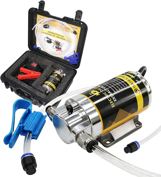 MILADO 12V 100W Electric Oil Change Extractor Pump,1-4L/min Portable Fluid Extractor Transfer Pump for Engine Oil, Diesel, Transmission Fluid, Gear Oil, for Boat, Car, Truck, Motorcycle, Lawnmower