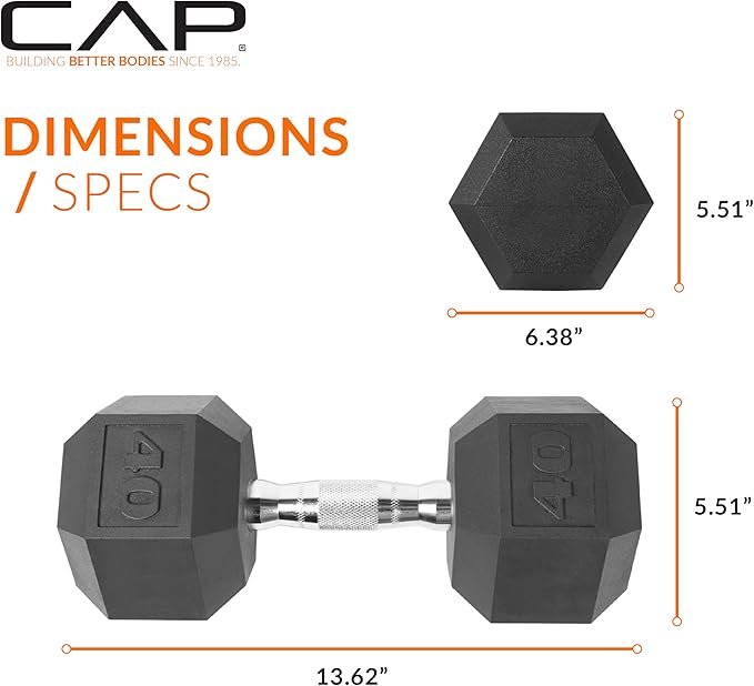 CAP Barbell Coated Dumbbell Weight | Multiple Options Pairs & Sets