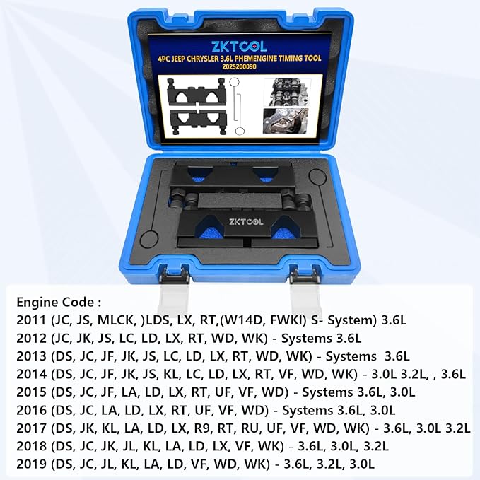 ZKTOOL Camshaft Timing Holding Tool Alignment Holder Kit Compatible with Chrysler 3.6L Upgrade PHEV Engines WD R9 RU WK JL DT 2025200090