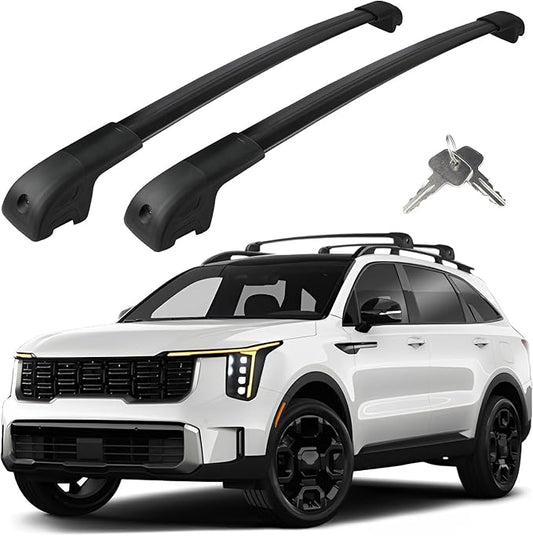 Roof Rack Cross Bars Compatible with Kia Sorento X-Pro & X-Line 2021-2025 (with Raised Side Rails), Heavy Duty 300 LBS Anti-Theft Lock Cargo Carrier Rooftop Crossbar for Bike, Basket Snowboard Luggage