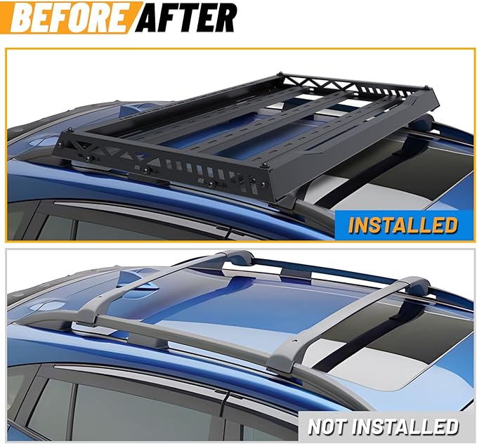 Universal Adjustable Roof Rack for Pickup Trucks - Compatible with Mid-Size& Full-Size Models, Q235A Carbon Steel, Powder-Coated Black Finish, Multiple Mounting Options Available