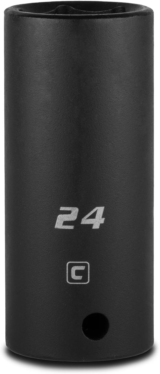 Capri Tools Deep Impact Socket, 1/2-Inch Drive, 6-Point, Metric (24 mm)