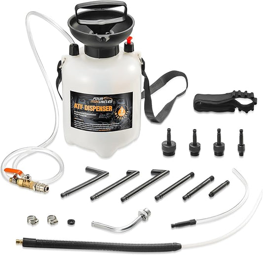 FOUR UNCLES 3L Transmission Fluid Pump - Manual Fluid Transfer Pump with 12 pcs ATF Adapters for Automotive Use, Transmission Fluid Transfer Pump kit