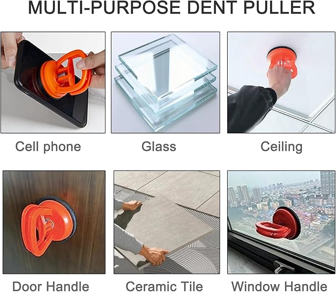 Dent Puller Kit for Car, 3-Pack Paintless Car Dent Repair Remover Kit, Dent Removal Tool with Suction Cup for Auto Body Hood/Door, No Glue No Scratch