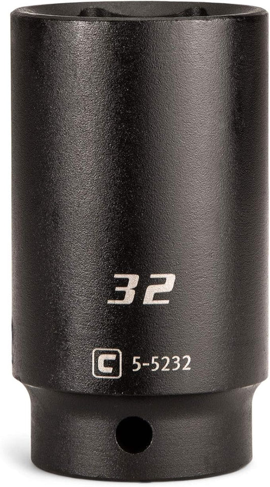 Capri Tools Deep Impact Socket, 1/2-Inch Drive, 6-Point, Metric (32 mm)