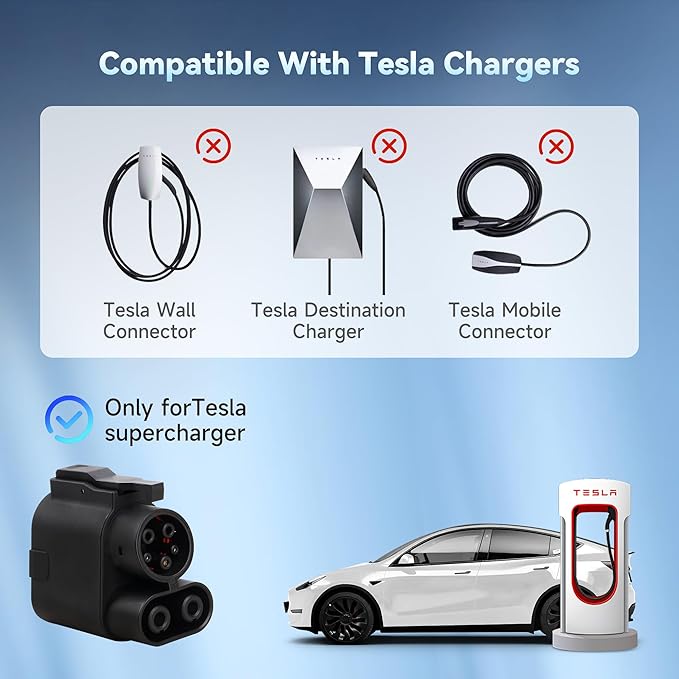 NACS to CCS Electric Vehicle Adapter, Max 500A/1000V, Fast Charge CCS1 Electric Vehicles with Vortex Plug, Compatible with Tesla Superchargers, Ford, Rivian, Volvo, GM and More
