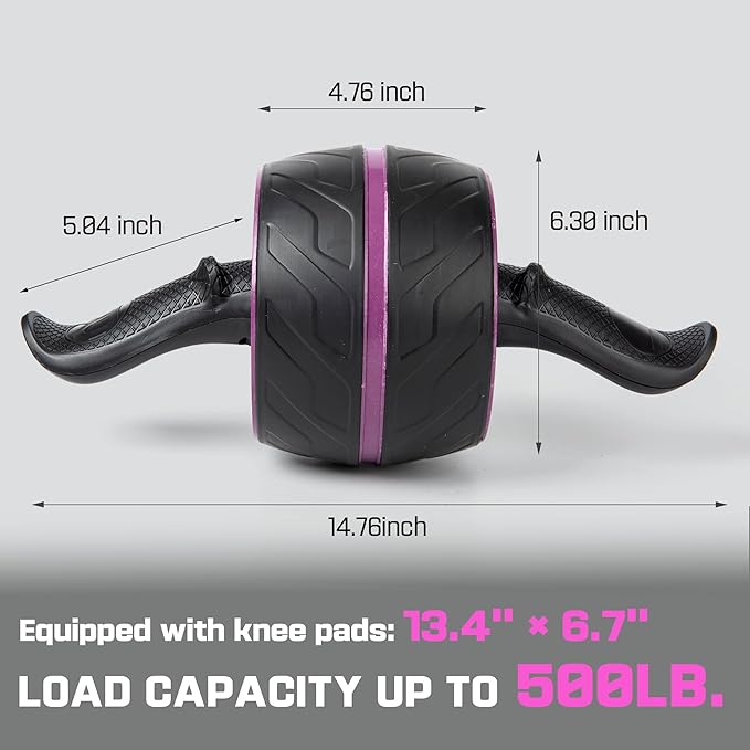 Ab Roller Wheel with Knee Pad Mat,Automatic Rebound Abdominal Wheel Abs Workout Equipment,Home Gym Equipment,No Noise Ab Wheel for Men&Women Abdominal