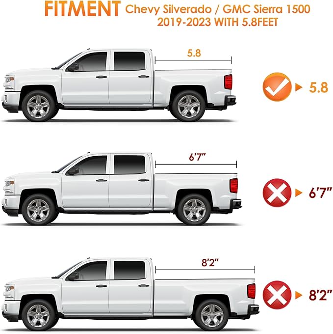 Nilight Soft Roll Up Truck Bed Tonneau Cover Compatible with Chevy Silverado 1500/ GMC Sierra 1500 2019 2020 2021 2022 2023 2024 2025 5.8ft