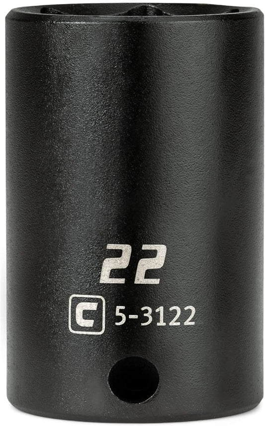 Capri Tools 3/8 in. Drive 22 mm Semi-Deep Impact Socket