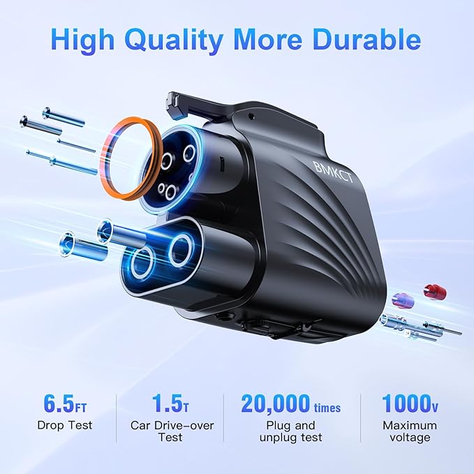 NACS to CCS1 Adapter, 2025 Upgraded 500A/1000V DC 250KW for Tesla Supercharger Adapter for Ford Mustang Mach-E/F-150 Lightning, Rivian, GM, Volvo and Polestar EVs