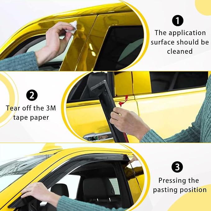 LLKUANG Side Window Visor Deflector Compatible with Toyota Tacoma 2024 2025,Rain Guards Guard Visor for Car Windows,Weather Shield Deflector Door Visor,4pc Window Shades (Black)