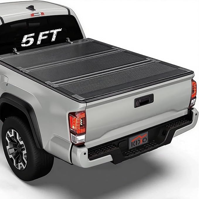 Kikito Flip-Up Tonneau Cover for 2016-2023 Tacoma with 5-ft Bed (60.5") | FRP Hard Folding Truck Bed Cover | No-Drill | 100% Bed Access
