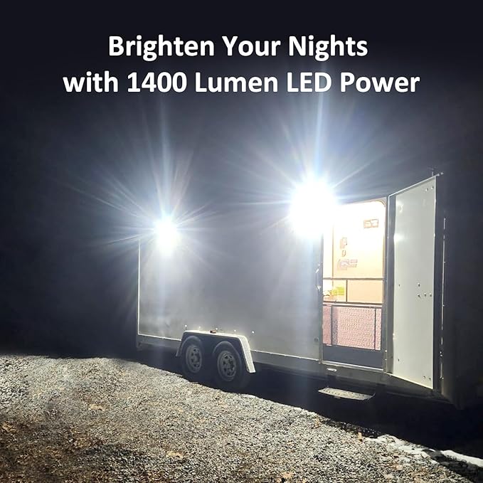 Aluminum Dual-Color RV LED Porch Light - 1400lm High Brightness, 12V-30V, IP67 Waterproof, Ideal for Campers & Travel Trailers, Motorhome Outdoor Use- Black-1 Pack