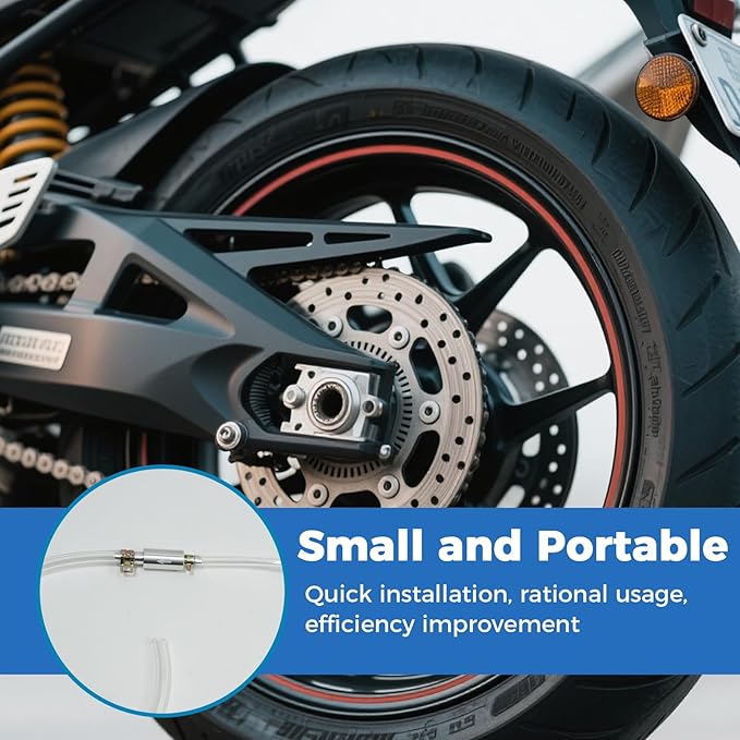 2 Pack Brake Bleeder Hose, One Way Check Valve Tube, Aluminum Body, Flexible Clear Tube, Bleeding Tool Kit Universal for Motorcycle Car