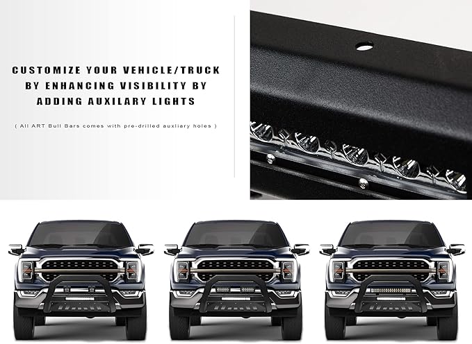 Armordillo 8705193 AR Series Aluminum Bull Bar with LED Light Bar - Matte Black Fits 2019-2021 Chevy Silveardo/GMC Sierra 1500