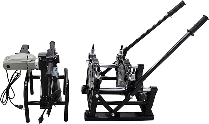 TECHTONGDA Pipe Welding Machine Electric Tube Butt Fusion Equipment for PE PP PB PVDF PPR 2.48-6.30inch Hand Push Two Clamps