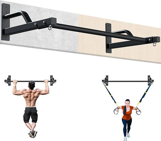 2025 Upgrade Pull Up Bar Wall Mounted - 600 lbs Heavy Duty Strength Training Pull-Up Bars, Ideal Rogue Pull Up Bar for Home and Commercial Gym, Easy Installation Chin Up Bar, Versatile Garage Pullup Bar