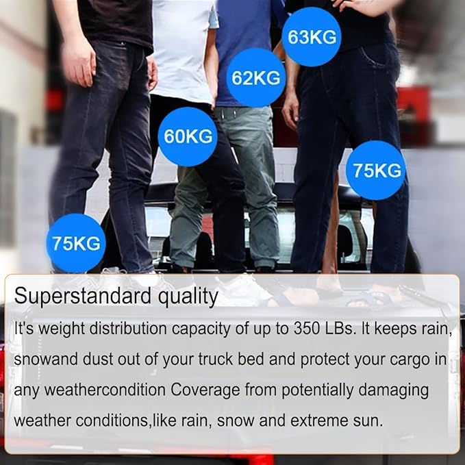 CAREONLINE New Black Hard Tri Fold Style Truck 6 Ft Bed Tonneau Cover W/LED Light Fits for 2016-2023 to-yo-ta Tacoma（OL-KR1015250321）