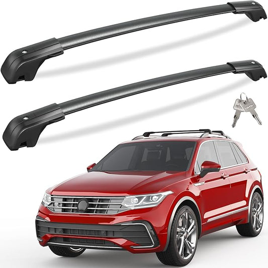 Tuyoung 330lbs All-Aluminum Roof Rack Cross Bars Compatible with Volkswagen VW Tiguan 2018-2026 (Not for Limited) & Taos 2022-2026, Lockbale Heavy Duty Roof Rails Crossbars Rooftop Luggage Accessories