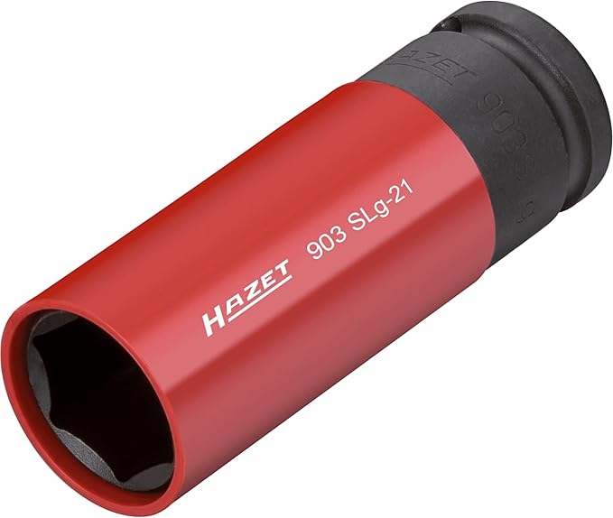 HAZET Socket Wrench Bit 903SLG-21 I Drive: Square and External Hexagon Drive for Vehicle and Car Tire Change, Width Across Flats: 21mm/0.83 Inches I For Machine Operation