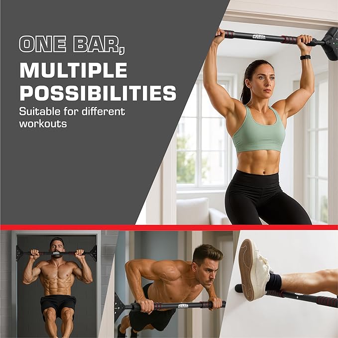 Door Pull Up Bar - Door Frame Pull Up Bar Doorway - Strength Training Pull-Up Bars - Adjustable Portable Exercise Bars for Home Workouts - Doorway Pullup Dead Hang