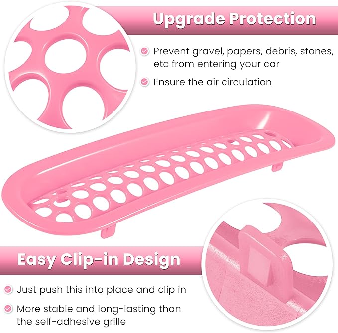 7PCS Front Grill Mesh Inserts for Jeep Wrangler JK JKU Unlimited 2007 2008 2009 2010 2011 2012 2013 2014 2015 2016 2017 2018 Grille Guard Cover Trim Clip-in Exterior Accessories (Matte Pink)