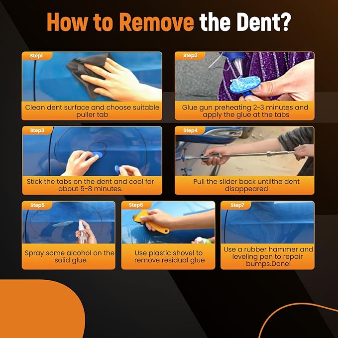 maXpeedingrods Car Dent Puller Dent Removal Kit, 2 in 1 Slide Hammer T Bar Dent Puller, Paintless Auto Body Dent Repair Tool, for Car Motorcycle Refrigerator, 43PCS