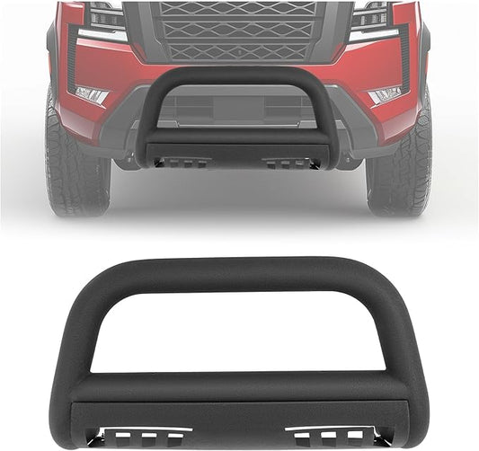KUAFU Bull Bar Compatible with 2022 2023 2024 2025 Nissan Frontier Front Bumper Brush Guard Grille Grill Guard Push Bull Bar Steel Black