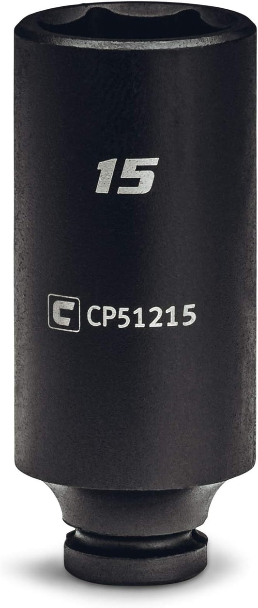 Capri Tools 15 mm Deep Impact Socket, 1/4-Inch Drive, 6-Point, Metric