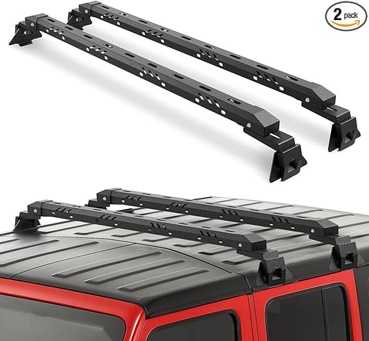 Max Loading 420-POUND Heavy Duty Roof Rack Cross Bars Fit for Jeep Wrangler JL JK Gladiator JT 2007-2024,(2 & 4 Door) Steel Crossbars Rooftop Cargo Bag Kayak Bike Carrier