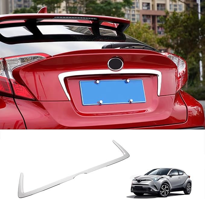 Car Accessories Tail Gate Grille Decoration Protector Guard Plate Fit for Toyota C-HR CHR 2018-2023 Rear Exterior Trunk Streamer Cover Trim Chrome ABS 1 PC