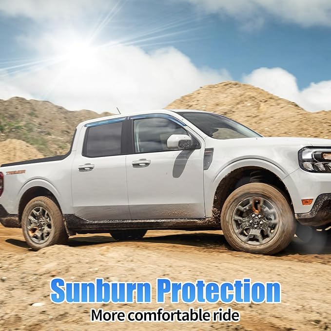 Window Visors Rain Guards Compatible with Ford Maverick XL XLT Lariat 2022 2023 2024 2025 Window Wind Deflectors Vent Shades Transparent Version