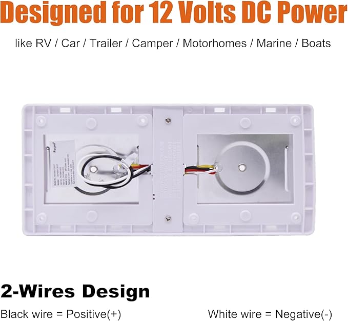 Facon LED 12V RV Interior Lights with Touch Dimmable Switch, Double Dome Light 12W 1000LM, 3Colors: 3000K/3500K/4000K, 12Volts LED Ceiling Light for RV, Camper, Caravan, Trailer, 5th Wheel, Boat