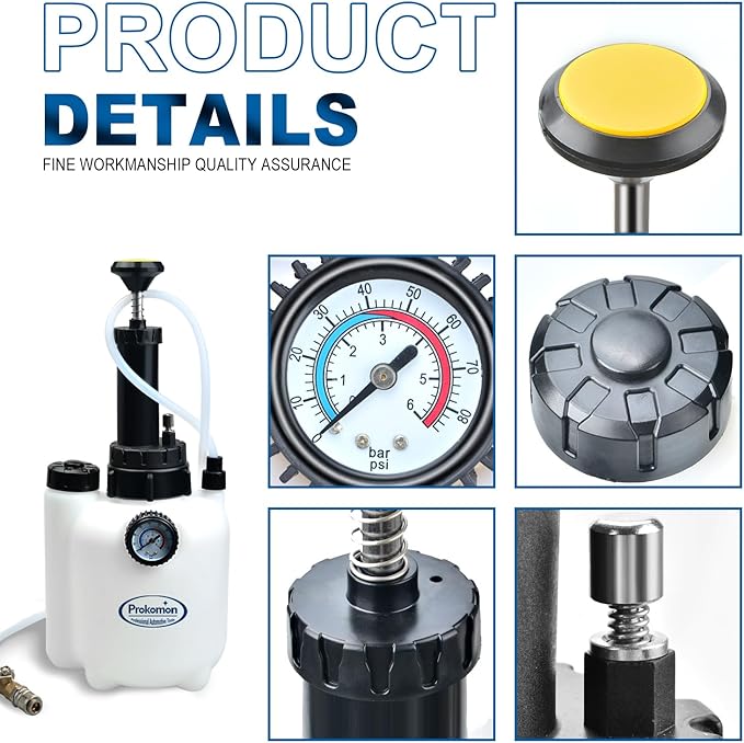 Prokomon 3 Liters Transmission Fluid Pump Oil Filling Filler System Fluid Transfer Pump Tool with 8 ATF Adapters