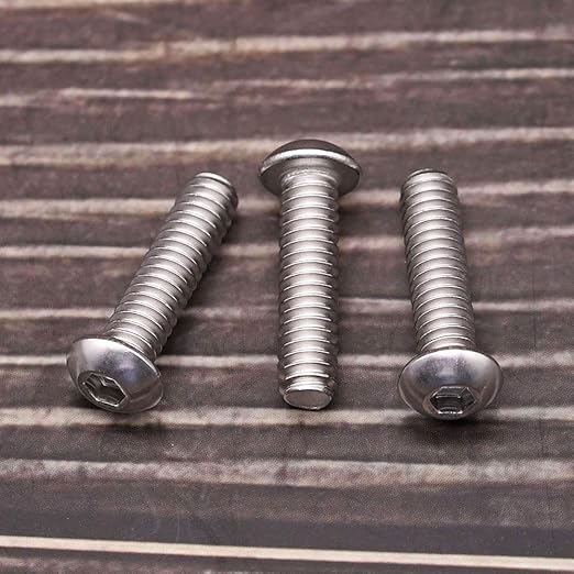 1/4-20 x 1-1/2" Button Head Socket Cap Bolts Screws, 304 Stainless Steel 18-8, Allen Hex Drive, Bright Finish, Fully Machine Thread, Pack of 30
