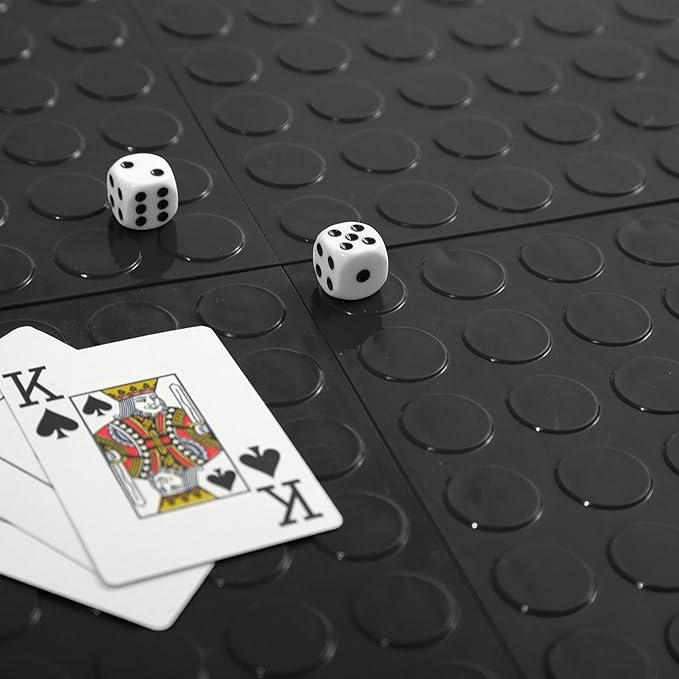 FlooringInc's Nitro 12"x12" Snap-Together Garage Floor Tiles, Non-Slip Interlocking Plastic Floor Mat, Midnight Black, 1 Tile, 1 Sq/Ft