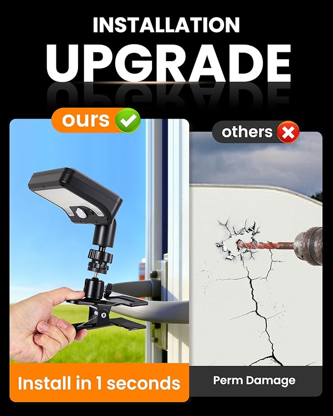 Clip on Solar RV Lights Exterior, 600LM RV Outdoor Lights with Motion Sensor, USB & Solar Dual Charging, 3000/5000/6000K Remote Control RV Porch Light for Camper, Motorhome, Trailer, Camping (1 Pack)