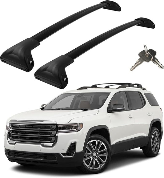 Roof Rack Cross Bars Compatible with GMC Acadia 2017-2023, Adjustable Aluminum Heavy Duty 300 LBS Anti-Theft Lock Cargo Carrier Rooftop Crossbar Accessories for Bike, Basket, Snowboard, Luggage, Kayak