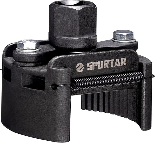Spurtar Adjustable Oil Filter Wrench 2-3/8 to 3-1/8 inch 60-80mm Universal Oil Filter Removal Tool 1/2'' Drive Cap Style Oil Filter Tool Fits Small Medium-sized Spin-on Oil Filters UTV JetSkis