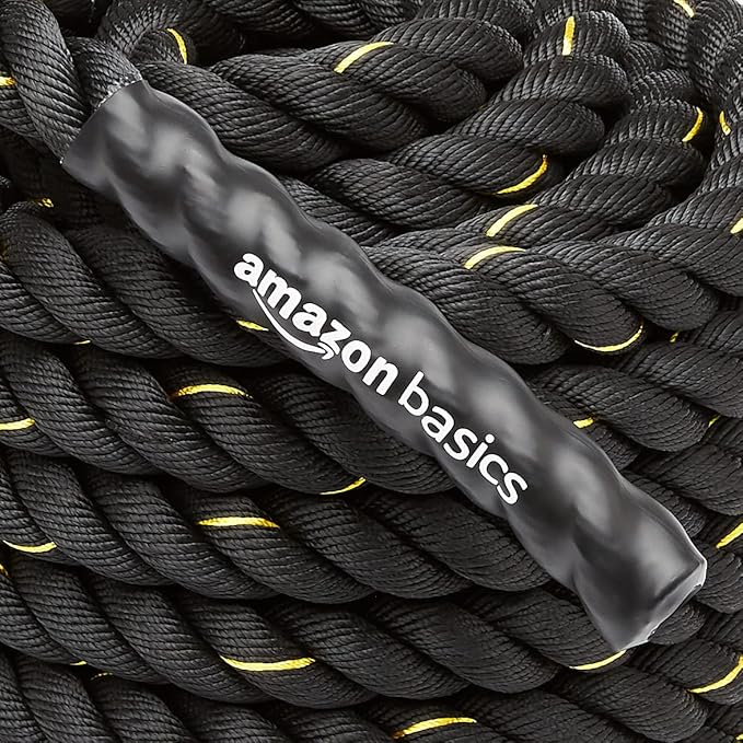 Amazon Basics Battle Rope for Home Gym Workout, Exercise Training Equipment