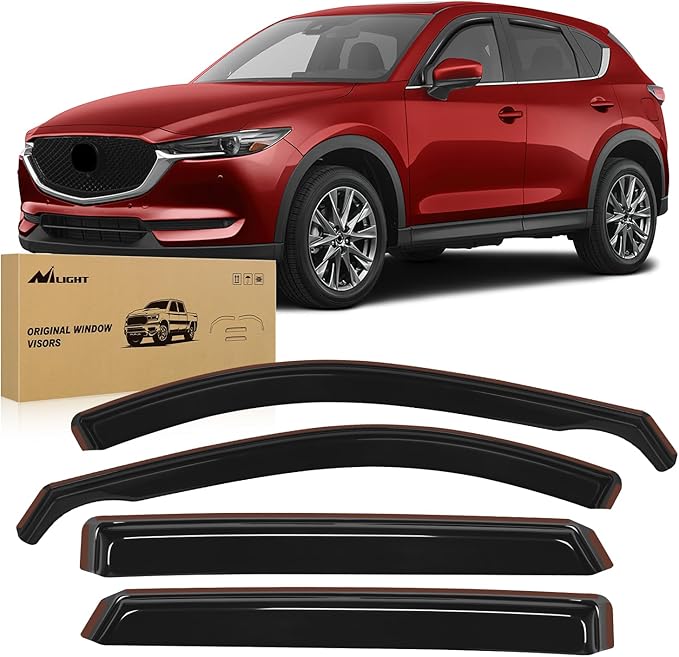 Nilight Window Rain Guards for Mazda CX-5 2017 2018 2019 2020 2021 2022 2023 2024 2025 Window Deflectors, Vent Window Visors-4 Pieces