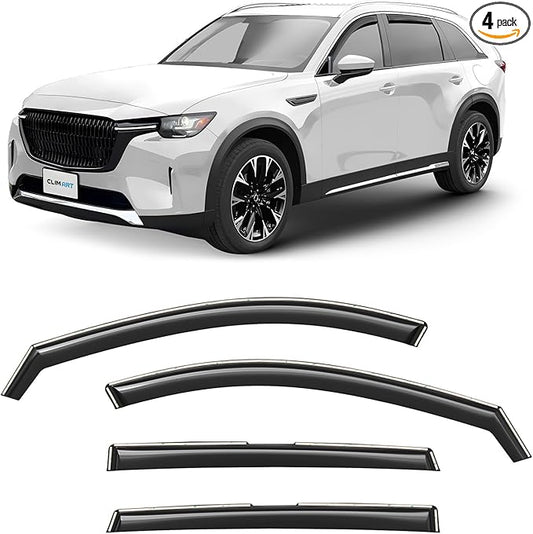 CLIM ART in-Channel Incredibly Durable Rain Guards for Mazda CX-90 2024-2026, Original Window Deflectors, Vent Window Visors, Vent Deflector, 4 pcs. - 624458