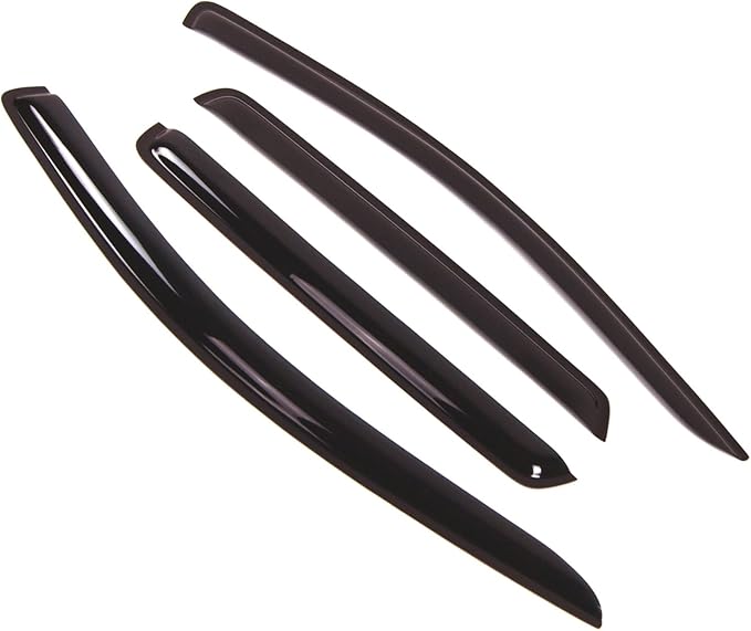 Tuningpros WD2-121 Dark Smoke 4 Pcs Set Window Visor (Outside Mount) Deflector Rain Guard Compatible with 2008-2016 Dodge Journey