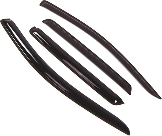 Tuningpros WD2-121 Dark Smoke 4 Pcs Set Window Visor (Outside Mount) Deflector Rain Guard Compatible with 2008-2016 Dodge Journey