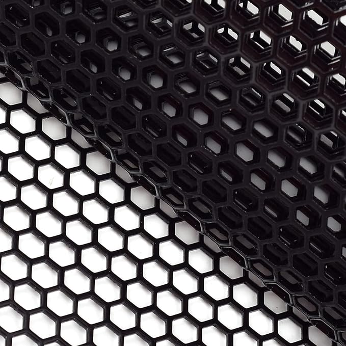 AggAuto 47x16 inches Car Pickup Truck Grill Mesh Spoiler Bumper Vent Aluminum Alloy Automotive Grille Insert Air Intake Racing Honeycomb Hole 6mm Spacing 1mm Black